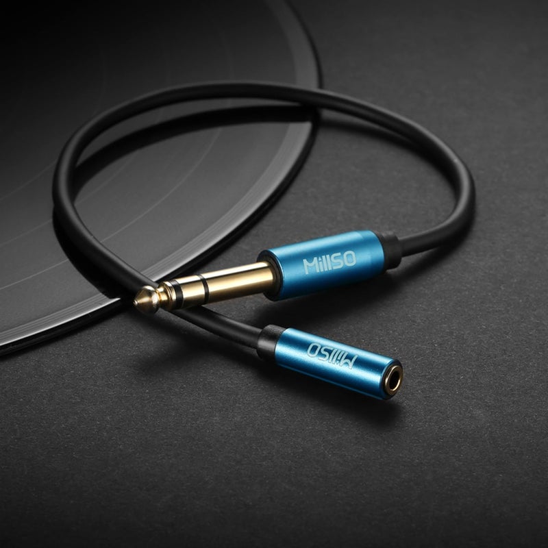 MillSO 1/4 to 3.5mm Headphone Adapter TRS 6.35mm 1/4 Male to 3.5mm 1/8 Female Stereo Jack Audio Adapter for Amplifiers, Guitar, Keyboard Piano, Home Theater, Mixing Console, Headphones - 12inch/30CM - Image 2